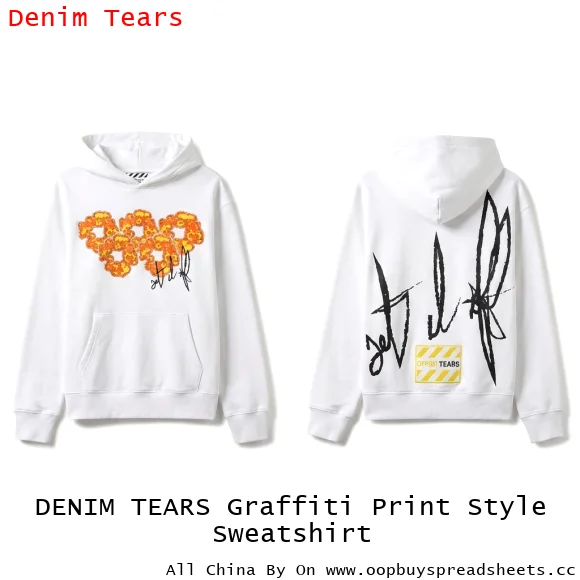 DENIM TEARS Graffiti Print Style Sweatshirt
