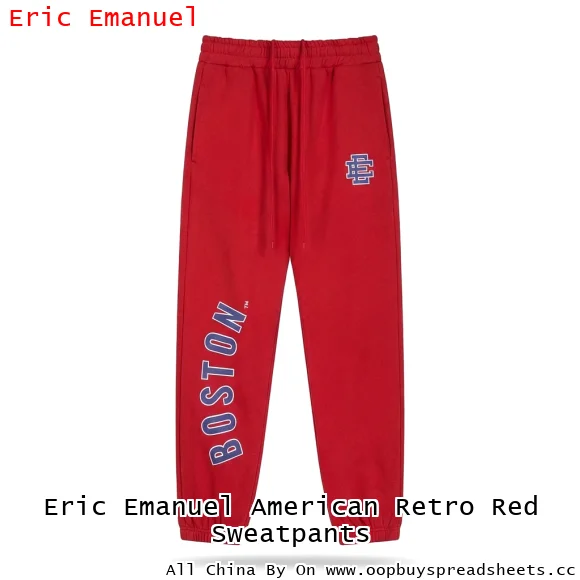 Eric Emanuel American Retro Red Sweatpants