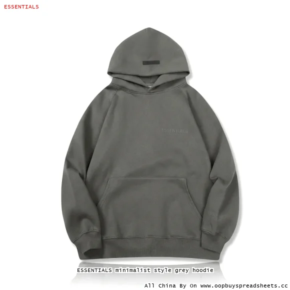 ESSENTIALS minimalist style grey hoodie