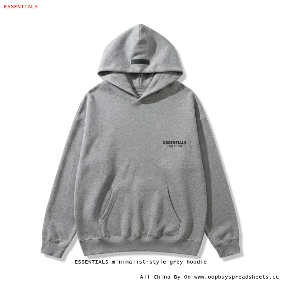 ESSENTIALS minimalist-style grey hoodie