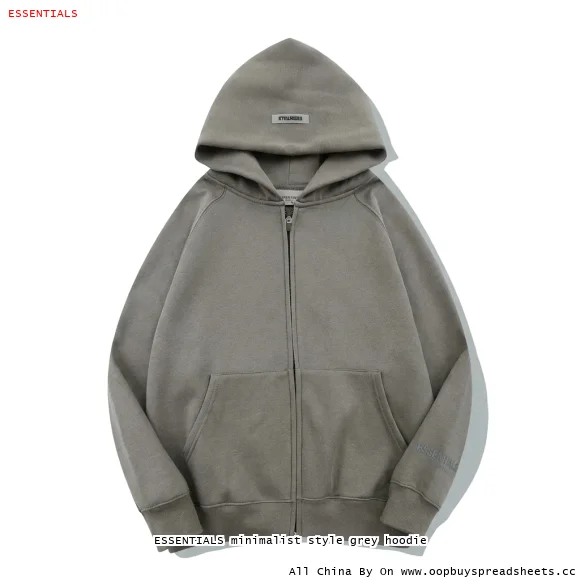 ESSENTIALS minimalist style grey hoodie