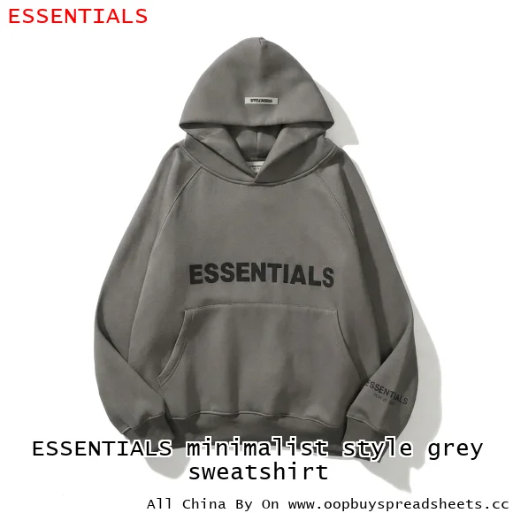 ESSENTIALS minimalist style grey sweatshirt
