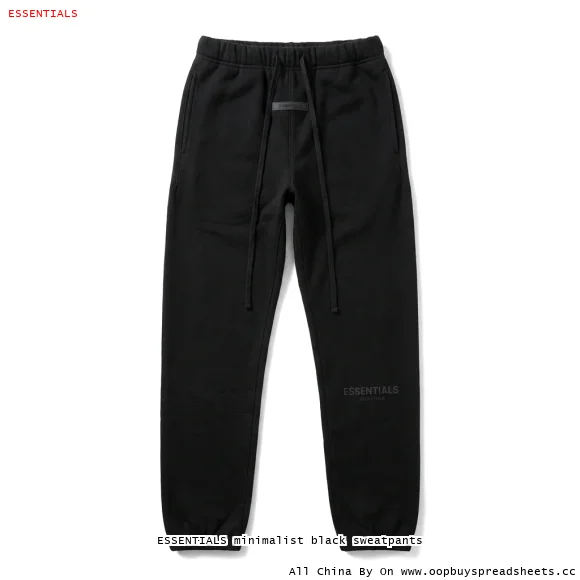 ESSENTIALS minimalist black sweatpants