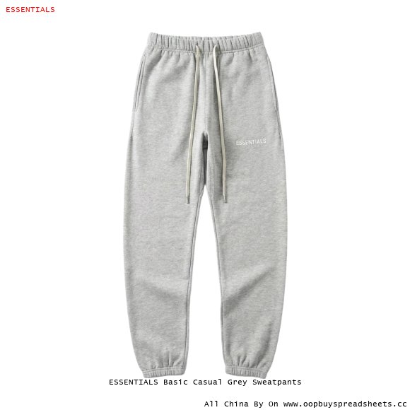 ESSENTIALS Basic Casual Grey Sweatpants