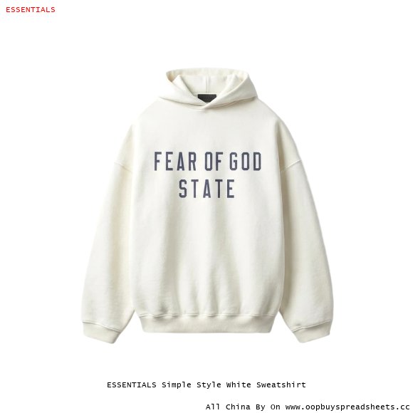 ESSENTIALS Simple Style White Sweatshirt