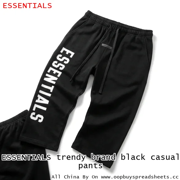 ESSENTIALS trendy brand black casual pants