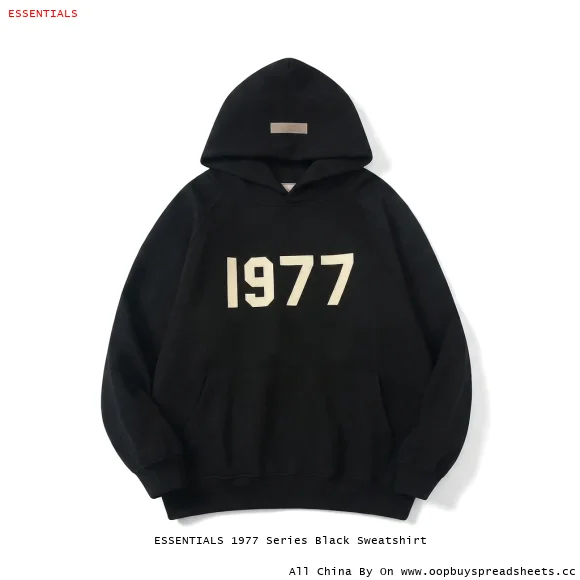 ESSENTIALS 1977 Series Black Sweatshirt