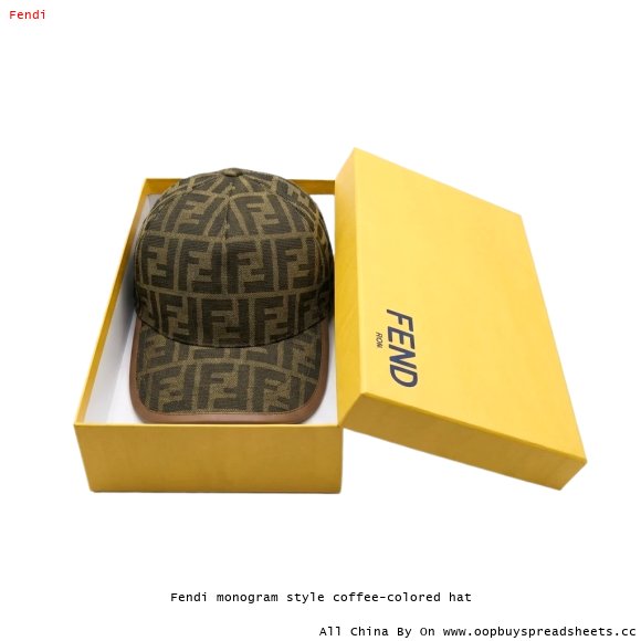 Fendi monogram style coffee-colored hat