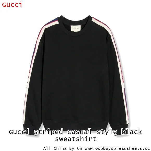 Gucci striped casual style black sweatshirt