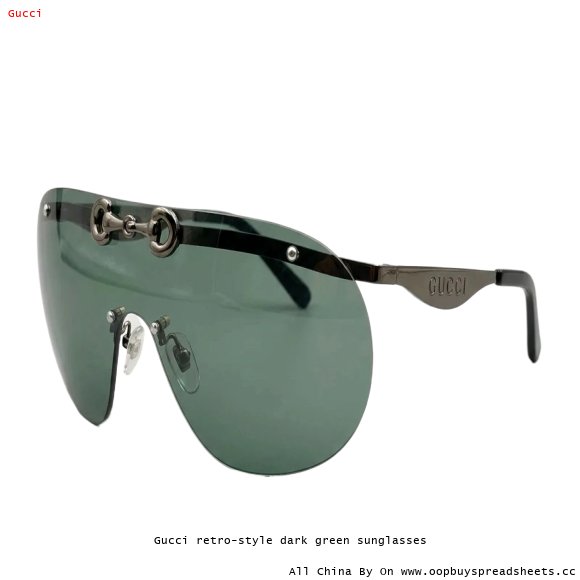 Gucci retro-style dark green sunglasses
