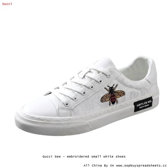 Gucci bee - embroidered small white shoes