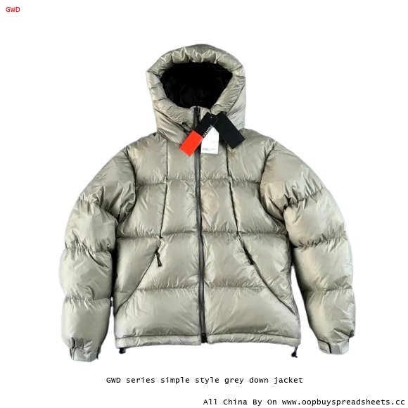 GWD series simple style grey down jacket