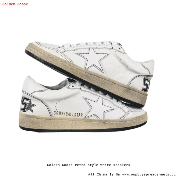 Golden Goose retro-style white sneakers