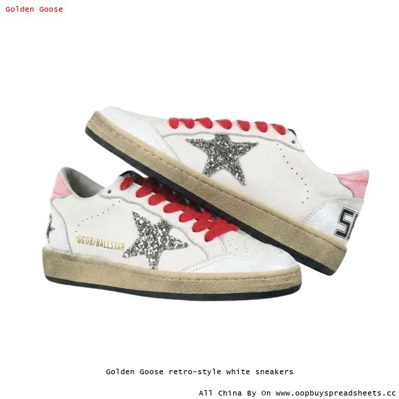 Golden Goose retro-style white sneakers