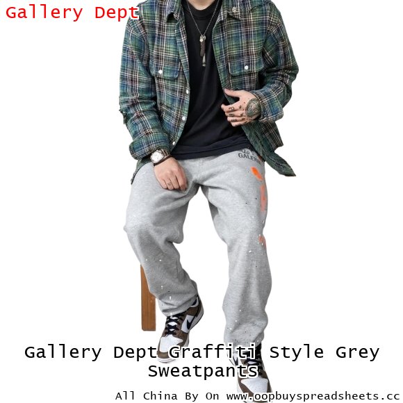 Gallery Dept Graffiti Style Grey Sweatpants