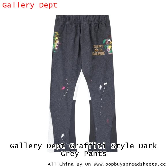 Gallery Dept Graffiti Style Dark Grey Pants