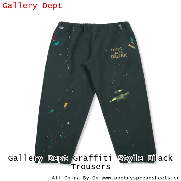 Gallery Dept Graffiti Style Black Trousers