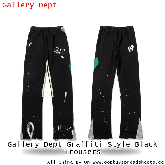Gallery Dept Graffiti Style Black Trousers