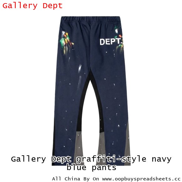 Gallery Dept graffiti-style navy blue pants