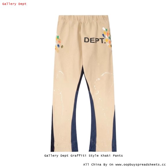 Gallery Dept Graffiti Style Khaki Pants