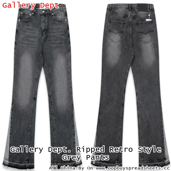 Gallery Dept. Ripped Retro Style Grey Pants