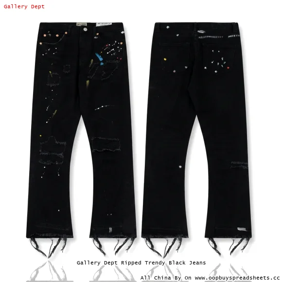 Gallery Dept Ripped Trendy Black Jeans