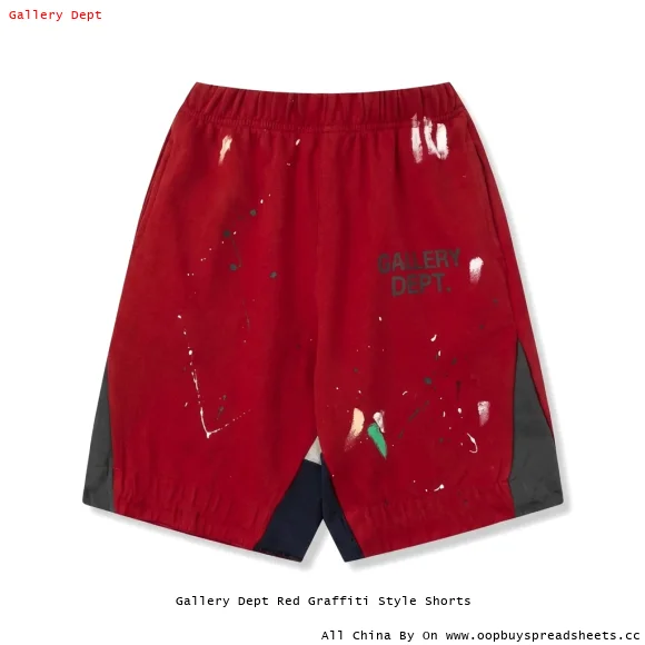 Gallery Dept Red Graffiti Style Shorts
