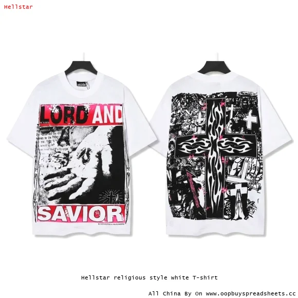 Hellstar religious style white T-shirt