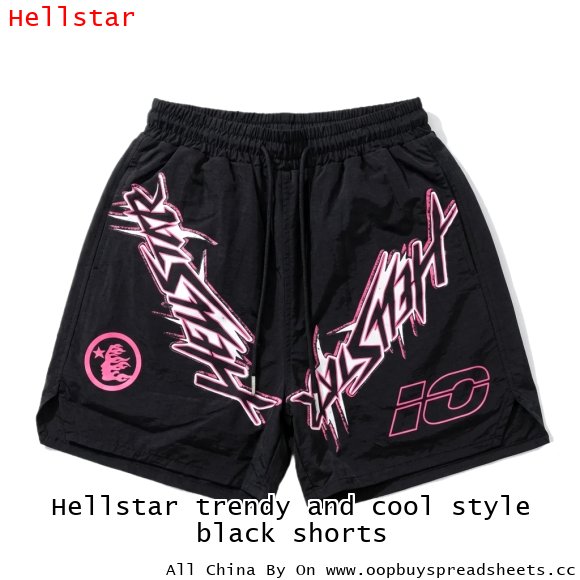 Hellstar trendy and cool style black shorts
