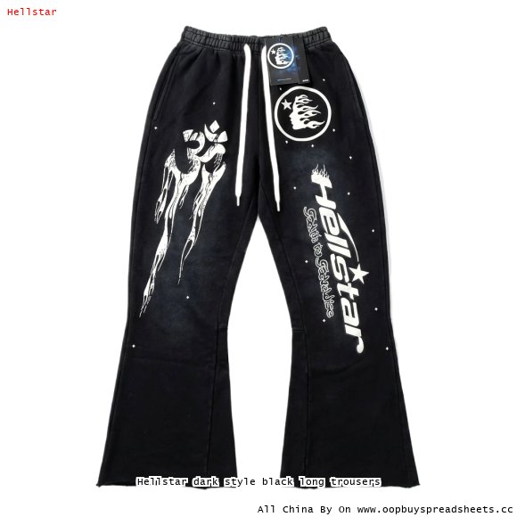 Hellstar dark style black long trousers