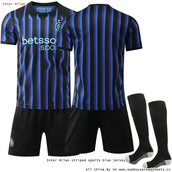 Inter Milan striped sports blue jersey