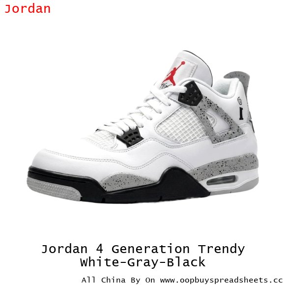 Jordan 4 Generation Trendy White-Gray-Black