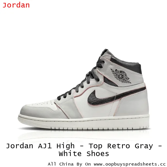 Jordan AJ1 High - Top Retro Gray - White Shoes