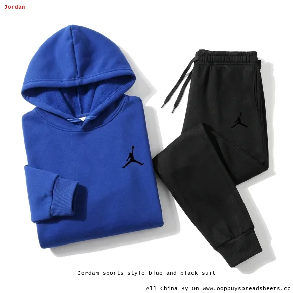 Jordan sports style blue and black suit