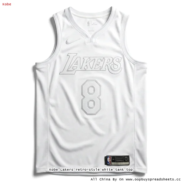 Kobe Lakers retro-style white tank top