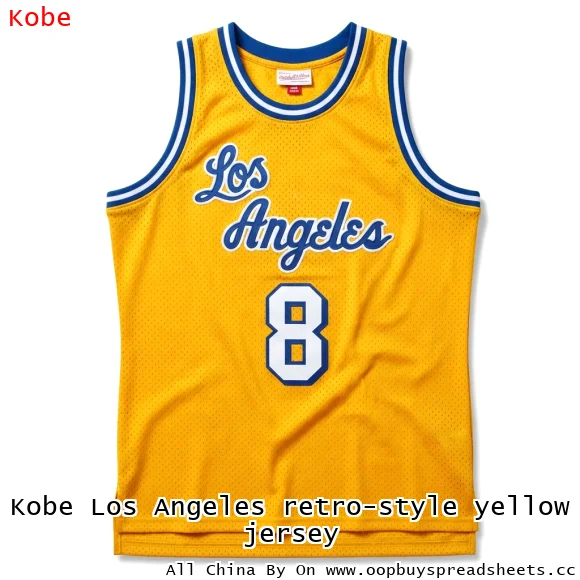 Kobe Los Angeles retro-style yellow jersey
