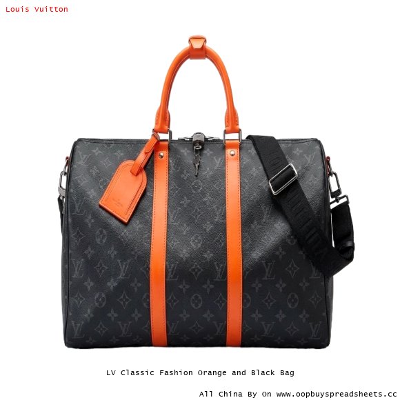 LV Classic Fashion Orange and Black Bag