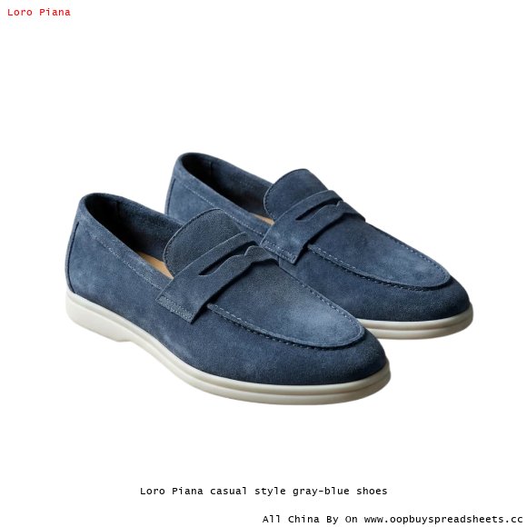 Loro Piana casual style gray-blue shoes