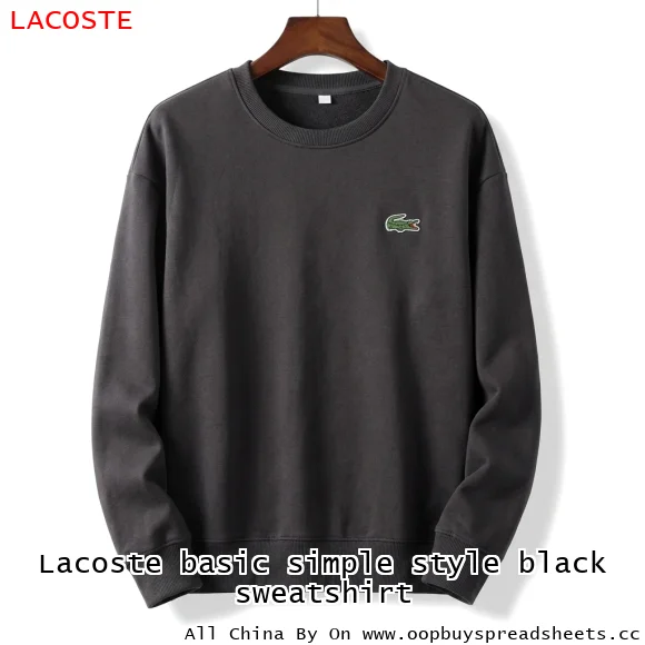 Lacoste basic simple style black sweatshirt