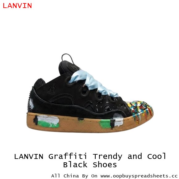 LANVIN Graffiti Trendy and Cool Black Shoes