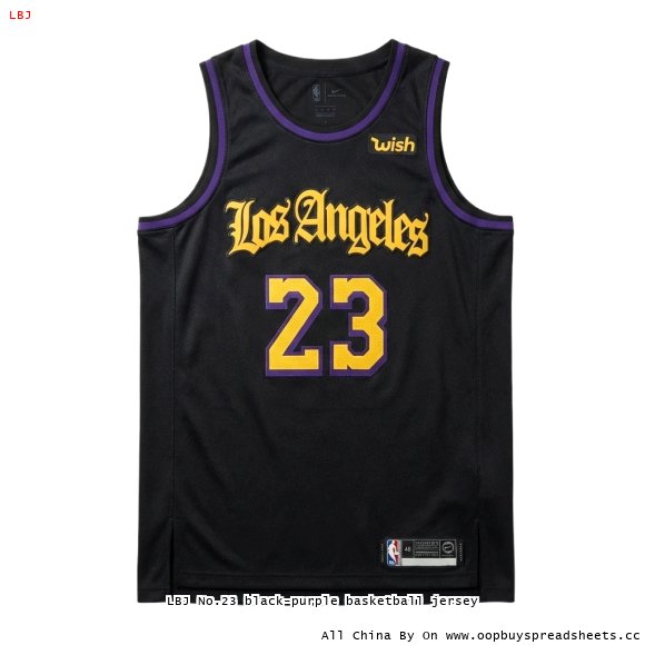 LBJ No.23 black-purple basketball jersey