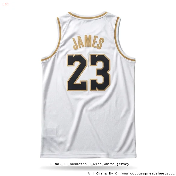 LBJ No. 23 basketball wind white jersey