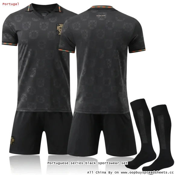 Portuguese series black sportswear set