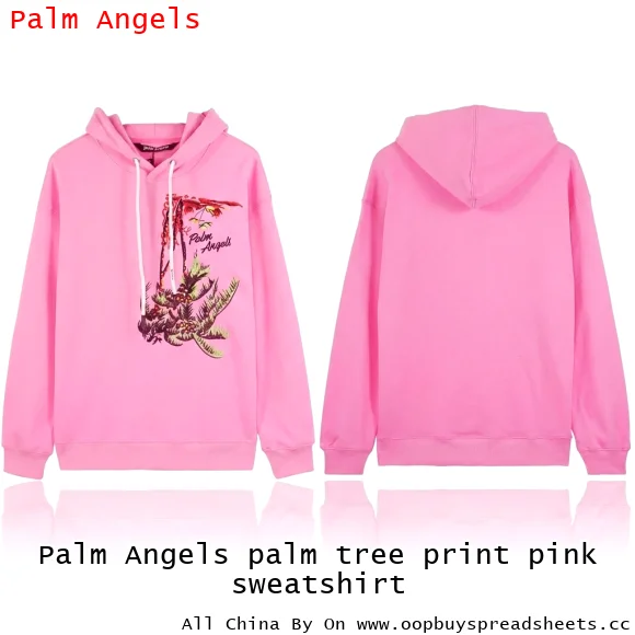 Palm Angels palm tree print pink sweatshirt