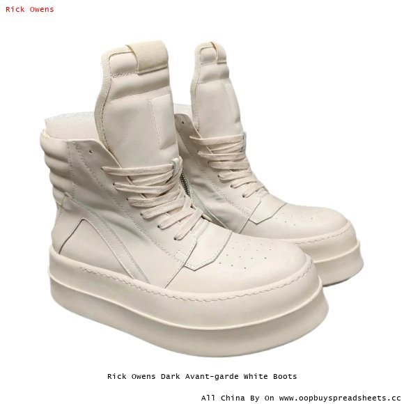 Rick Owens Dark Avant-garde White Boots