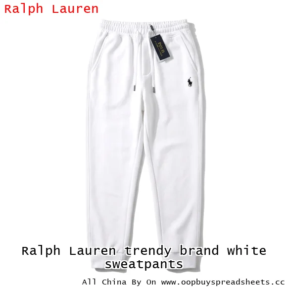 Ralph Lauren trendy brand white sweatpants