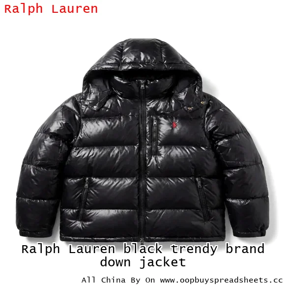 Ralph Lauren black trendy brand down jacket