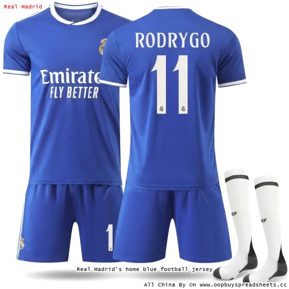 Real Madrid's home blue football jersey