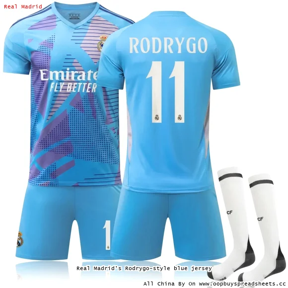 Real Madrid's Rodrygo-style blue jersey