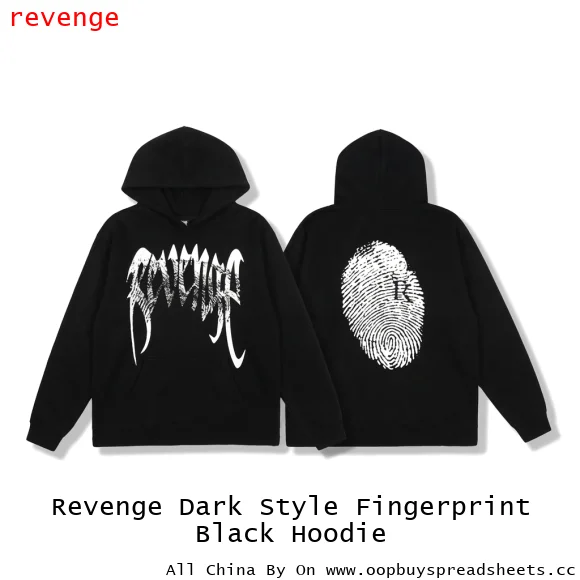 Revenge Dark Style Fingerprint Black Hoodie